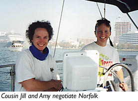 Jill and Amy in Norfolk Harbor